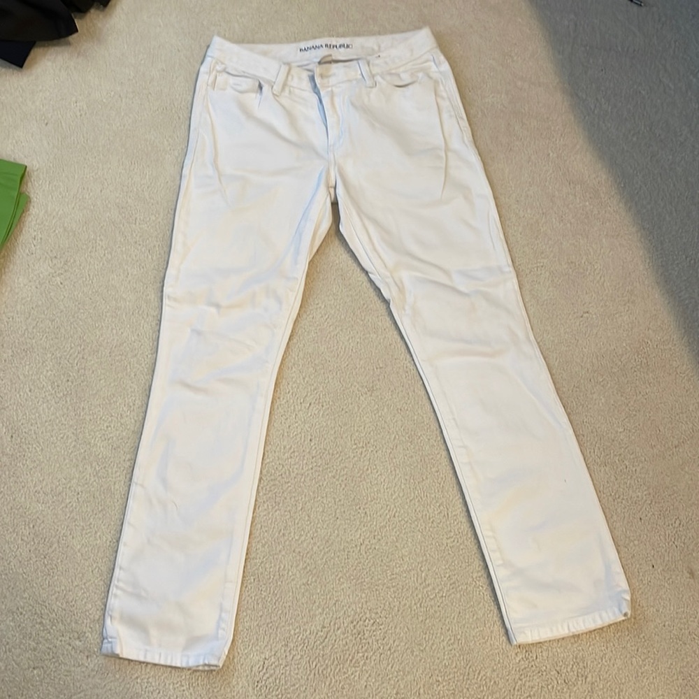 Banana Republic White Cropped Jeans